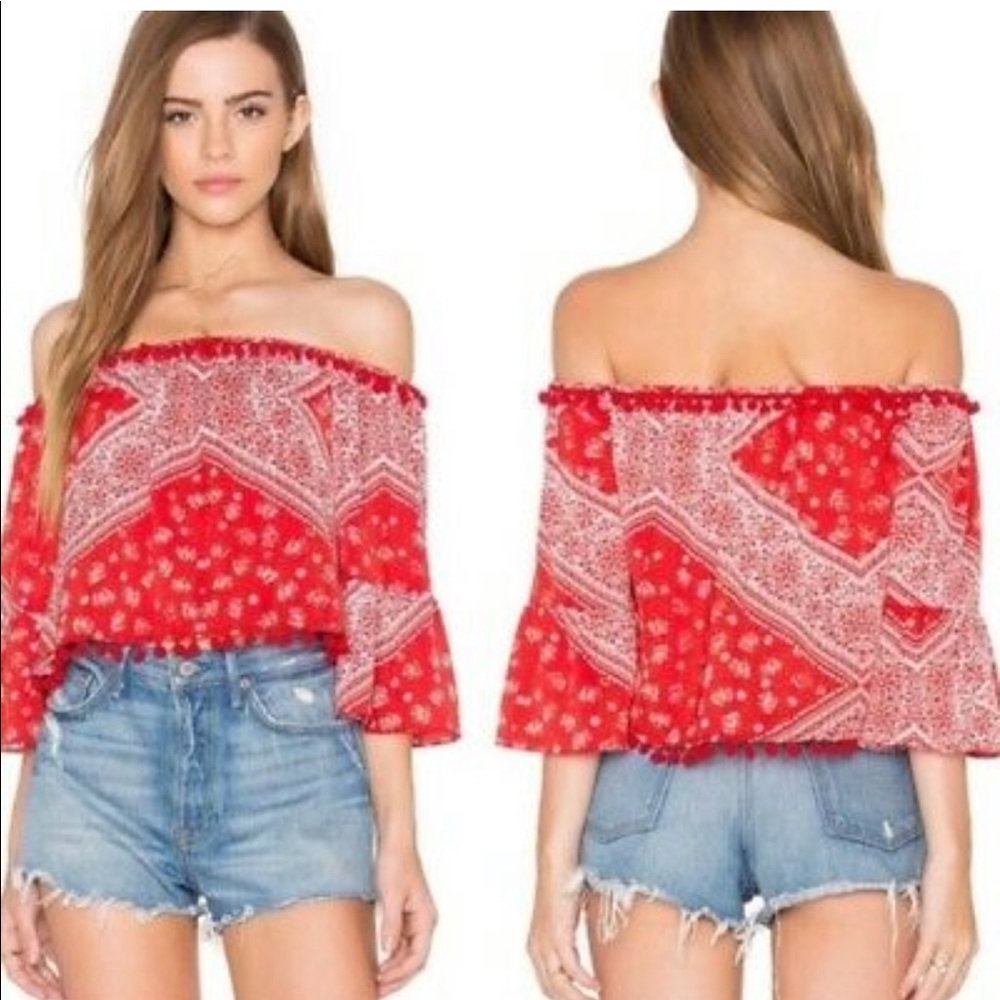Tularosa Alexa Red Bandana Paisley Top